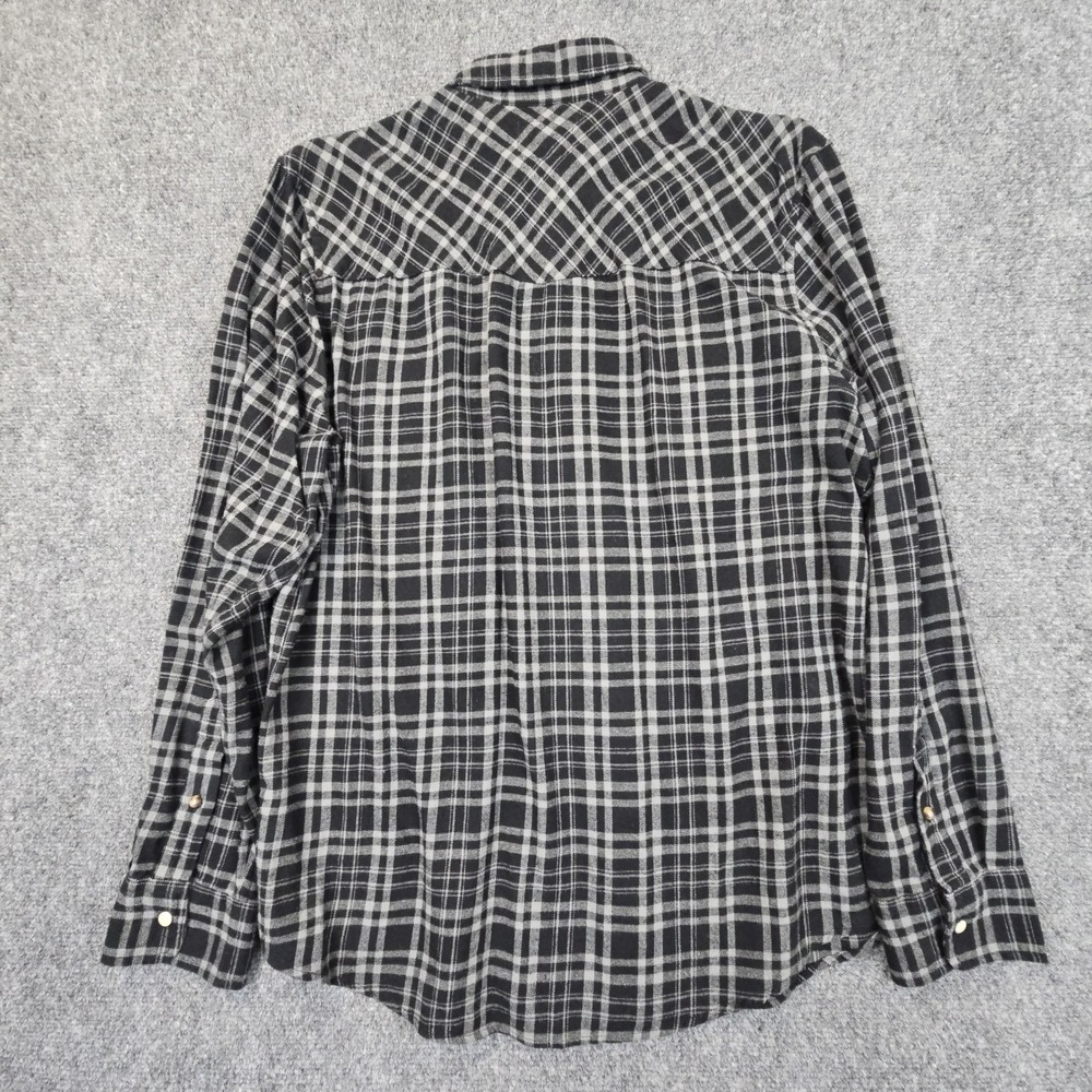Roebuck & Co. Black Plaid Pearl Snap Western‎ Shirt Size Large 100% Cotton - Picture 2 of 9